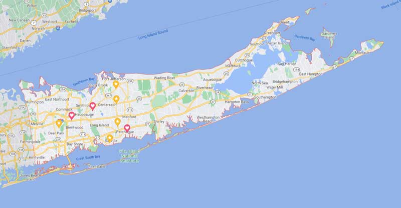 Suffolk County New York Map